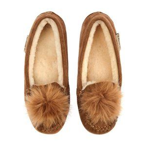 BEARPAW® Erika Suede Sheepskin Cozy Moccasin - SIZE 9M